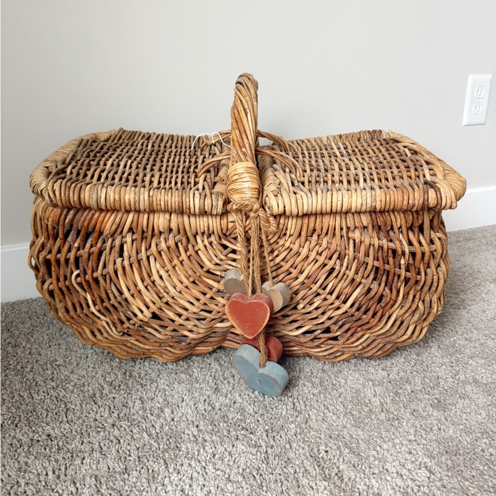 Vintage French Double Sided Picnic Basket